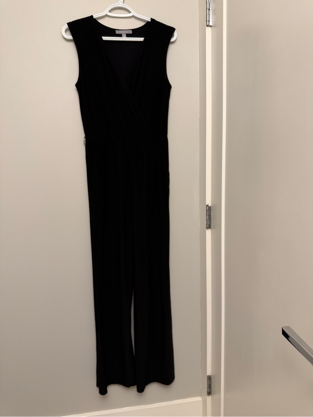 NY Collection Black Sleeveless V-Neck Jumpsuit